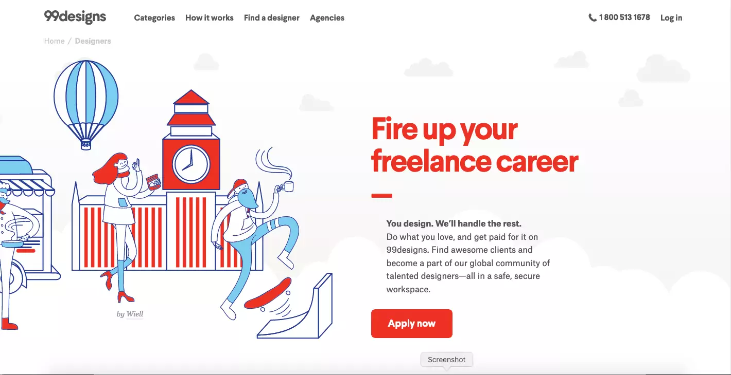 99designs is one more best freelancing sites for beginners