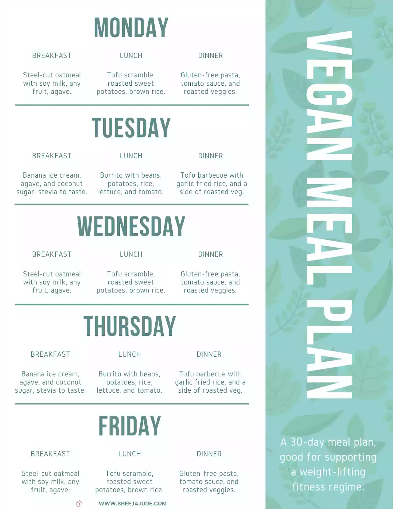 30 Day Vegan Diet Plan For Weight Loss Fast Vegan Diet Chart Sreeja 30 Day Vegan Diet Plan For Weight Loss Fast Vegan Diet Chart Sreeja