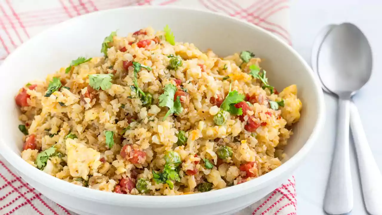 Cauliflower Fried Rice high protein meal prep for weight loss