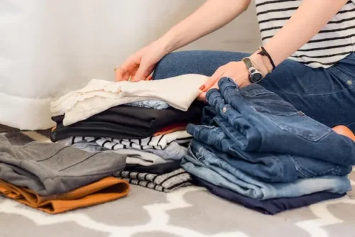 Person folding their clothes