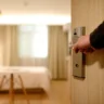 Person entering a room.