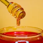 Bees inside honeycomb with text is honey vegan