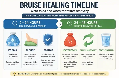 elevating injured area to improve blood flow and reduce bruising