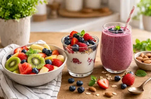 healthy bedtime snacks with fruits yogurt and nuts for weight loss