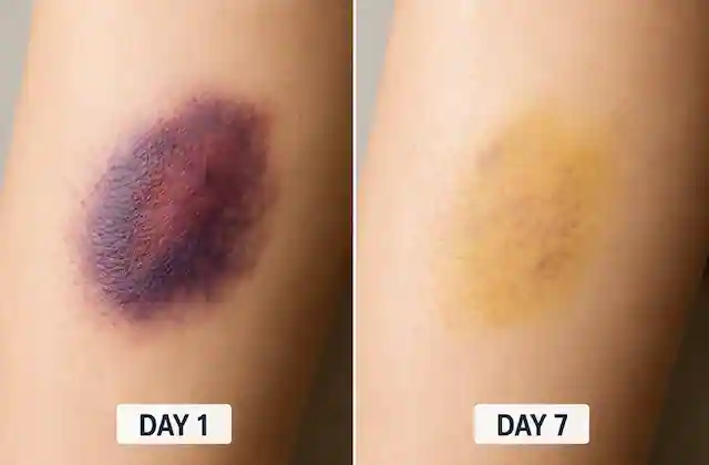 applying ice pack for bruises to reduce swelling and inflammation