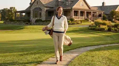 Women’s golf outfit that transitions from the course to the clubhouse